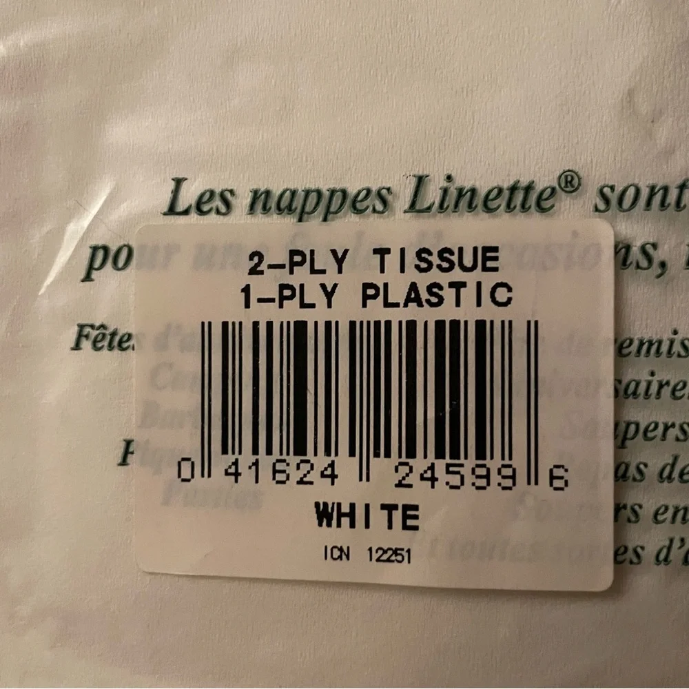 Linette Disposable Paper Tissue Tablecover -Waterproof Plastic Back- Value Pack